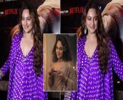 Bollywood star Sonakshi Sinha arrives for the music launch event of her upcoming Sanjay Leela Bhansali directorial magnus opus web-series, Heeramandi: The Diamond Bazaar. The creation is all set to debut at Netflix on 1st May, 2024.