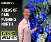 Heavy rain in the south and eastern England tonight, tracking northwards into Wales during early hours of tomorrow morning. Clear spells and showers, some heavy, follow behind the front in the south. Rain across central UK and will reach Northern Ireland in the early morning. Scotland will become cloudier with sunny spells in the west. – This is the Met Office UK Weather forecast for the evening of 31/03/24. Bringing you today’s weather forecast is Greg Dewhurst.