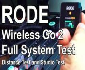 RODE Wireless GO 2 - COMPLETE TESTING- Distance Test AND Studio Equipment Testing&#60;br/&#62;This is the ULTIMATE testing and review of the RØDE Wireless Go II Dual Channel Wireless System with Built-in Microphones with Analogue and Digital USB Outputs, Compatible with Cameras, Windows and MacOS computers, iOS and Android phones, etc.&#60;br/&#62;