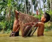 Best Fishing VideoVillage Boys Catching &amp; Searching Fish in Deep Underwater In a Pond With Polo