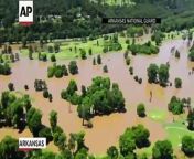 Arkansas Governor Asa Hutchinson toured the widespread flooding in his state by helicopter. He said the floods are affecting hundreds of homes and thousands of acres of farmland.