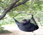 This guy was sitting on a hammock chair hanging off a tree branch. Without any warning, the rope attached to the hammock snapped and sent the guy crashing to the ground. Luckily, he was okay and laughed off the silly incident.