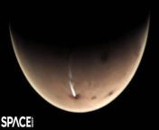 The Mars Express orbiter has kept an eye on an elongated cloud above Arsia Mons volcano for the last few years. The cloud is reoccurring, grows incredibly fast and is &#92;