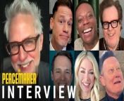 Writer/Director James Gunn and the stars of DC’s “Peacemaker” series including John Cena (Peacemaker), Jennifer Holland (Emilia Harcourt), Robert Patrick (Auggie Smith), Steve Agee (John Economos), Freddie Stroma (Vigilante) and Chukwudi Iwuji (Clemson Murn) discuss their HBO Max series in this interview with CinemaBlend’s Sean O’Connell.