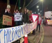 Pro Palestine protesters outside Portsmouth Naval Base as campaigners target BAE sites