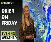 Drier and brighter day, some heavy rains to come in the evening however – This is the Met Office UK Weather forecast for the evening of 15/02/24. Bringing you today’s weather forecast is Annie Shuttleworth.