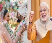 भारत के प्रधानमंत्री अक्सर भारतीय सिनेमा को प्रोत्साहित करते रहते हैं. वो देश के हर मुद्दे पर बात करते हैं चाहे वो किसी भी क्षेत्र से जुड़ा हो. अब उन्होंने रकुल प्रीत सिंह और जैकी भगनानी को उनकी शादी की बधाई दी. इस बधाई पत्र में उन्होंने उन्हें शादी की कुछ बातें भी बताईं. &#60;br/&#62; &#60;br/&#62;The Prime Minister of India often encourages Indian cinema. He talks on every issue of the country, no matter which sector it is related to. Now he congratulated Rakul Preet Singh and Jackky Bhagnani on their marriage. In this congratulatory letter he also told them some things about the marriage. &#60;br/&#62; &#60;br/&#62;#PmModiOnRakulJackkyWedding, #PMModiWishOnRakulJackkyWedding, #RakulJackkyWishCard, #PMModiCongratulationRakulJackky, #PMModiWishPostViral, #PMModiViralNewsToday, #RakulJackkyNews&#60;br/&#62;~PR.266~ED.284~