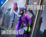 Marvel’s Spider-Man 2 - Gameheads Partnership I PS5 Games&#60;br/&#62;&#60;br/&#62;&#60;br/&#62;Insomniac Games, SIE, and Marvel Games have partnered with @WeAreGameheads, an organization that supports underrepresented students in tech, to bring two new suits to Marvel’s Spider-Man 2.&#60;br/&#62;&#60;br/&#62;Launching on March 7th 2024, purchases of the Fly N&#39; Fresh suit pack will support Gameheads. PlayStation will donate &#36;4.99 (100% of the purchase price) of each purchase of a Fly N’ Fresh Suit Pack in the United States to Gameheads, up to &#36;1 million, through April 5th 2024* &#60;br/&#62;These suits will also be available at a later date for no additional cost!