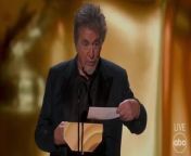 Al Pacino causes confusion announcing Oscar for best pictureThe Oscars, ABC