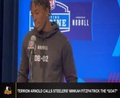 Alabama cornerback Terrion Arnold says he&#39;s met with the Pittsburgh Steelers and calls Minkah Fitzpatrick that &#39;GOAT&#39;.