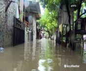Torrential rainfall drenched the capital city of Jakarta, Indonesia, on Feb. 29. Hundreds of homes were flooded and more than 300 people were affected by the rising waters.