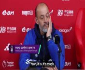 Nottingham Forest coach Nuno Espirito Santo told journalists not to ask questions about referee Paul Tierney