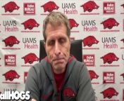 Arkansas Razorbacks&#39; coach Eric Musselman&#39;s press conference Monday via Zoom previewing Wednesday night&#39;s game with Vanderbilt at SEC Tournament and always recruiting, even at tournament time.