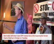 Bob Katter gets into a verbal stoush with a Nationals Senator defending Calare MP Andrew Gee. Video by Carla Freedman