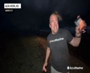 These scenes show the view on the ground across Kansas on the evening of March 13 as a tornado ripped across the landscape and thunderstorms pelted homes with hail.