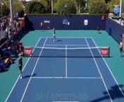 JAKUB MENSIK avoided a default after hurling his racket toward a ballboy at the Miami Open.&#60;br/&#62;&#60;br/&#62;The 18-year-old was competing in the second round of qualifying against Slovak ace Lukas Klein.&#60;br/&#62;&#60;br/&#62;Mensik dropped a tight first set to Klein 8-6 in a tiebreak.&#60;br/&#62;&#60;br/&#62;After watching his serve slapped straight back for a winner at 6-7 in the breaker, the Czech teenager was unable to contain his frustration.&#60;br/&#62;&#60;br/&#62;As he walked back toward his chair, Mensik launched his racket toward the umpire&#39;s chair.&#60;br/&#62;&#60;br/&#62;The reckless hurl whistled past a ballboy and luckily did not strike anyone, despite leaving the small crowd in shock.&#60;br/&#62;&#60;br/&#62;Mensik ranked No70 in the world, avoided default, and was able to continue the match with a warning.&#60;br/&#62;&#60;br/&#62;He went on to lose a similarly tight second set 7-5, thus failing to qualify for the Masters 1000 event - with Klein advancing and drawing Alex Michelsen.&#60;br/&#62;&#60;br/&#62;Fans online were left shocked by Mensik&#39;s behavior.&#60;br/&#62;&#60;br/&#62;One wrote: &#92;