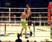 Vitali Klitschko of Ukraine defended his WBC heavyweight championship belt Saturday night with a 10th-round knockout of Albert Sosnowski of Poland. &#60;br/&#62;Veltins Arena on May 29, 2010 in Gelsenkirchen, Germany &#60;br/&#62; &#60;br/&#62;Klitschko improved his record to 42-2 (38 KOs) after the ring referee called the 12-round bout following a left-right combination to Sosnowski’s head at the 2 minute, 30 second mark of the 10th round. &#60;br/&#62; &#60;br/&#62;The Warsaw native, looking to become the first Polish heavyweight world champion, was gradually worn down by the taller and heavier Klitschko and dropped to 45-2-2 (27 KOs)
