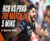 RCB vs PBKS IPL 2024 Highlights: Kohli fifty, Karthik finishing act help RCB beat PBKS by 4 wickets&#60;br/&#62;RCB vs PBKS IPL 2024 Highlights: Royal Challengers Bengaluru (RCB) got off to a quick start almost entirely thanks to Virat Kohli in the powerplay. Kohli smashed 35 in 21 balls after being dropped off the second ball of the innings by Jonny Bairstow and RCB were 50/2 at the end of the powerplay while chasing a target of 177. While Kohli continued to bat aggressively and power RCB&#39;s chase, he hardly received sustained support from the other end as Kagiso Rabada and Harpreet Brar did most of the damage for the Kings in the middle overs. Eventually though, Kohli himself perished after having scored 77 in 49 balls. While the stadium fell quiet for a while after that, Dinesh Karthik and Mahipal Lomror brought Bengaluru roaring back in a match that then turned into a thriller. The pair ended up seeing the hosts through to the end.&#60;br/&#62;Karthik hit the winning runs with a four, finishing unbeaten on 28 off 10 balls while Lomror scored 16 in eight balls.&#60;br/&#62;&#60;br/&#62;Earlier, Shashank Singh smashed 20 runs off the last over to push Punjab Kings&#39; score to 176/6 in what was otherwise a rather subdued batting performance. Yash Dayal and Mohammed Siraj were the stars for RCB with the ball. Dayal returned figures of 1/23 while Siraj returned 2/26. RCB captain Faf du Plessis won the toss and chose to bowl first. Punjab Kings lost opener Jonny Bairstow early to Mohammed Siraj. While captain Shikhar Dhawan tried to get a move on, RCB did well to keep the batters in check and put pressure on PBKS in the first 10 overs. Dhawan was eventually dismissed for 44 off 37 while the dangerous Liam Livingstone fell for just 17 runs in 13 balls. Shashank then came in and made the difference in the last over.RCB vs PBKS IPL Live Score 2024, Royal Challengers Bengaluru vs Punjab Kings: Arshdeep sprays the second delivery wide, he rebowls it and Karthik drills it back down the ground. Dinesh Karthik has hit 28 runs in 10 balls and taken RCB to victory in a way only he can. That was some innings from the veteran, the same can be said about Mahipal Lomroro at the other end, he finishes unbeaten on 17 off 8. The pair have put up an unbeaten stand of 48 runs which came in just 18 balls. Credit to Punjab Kings, 177 is always below par target to defend at the Chinnaswamy. Kagiso Rabada and Harpreet Brar&#39;s extraordinary spells helped them keep RCB on their toes. However, as Shikhar Dhawan says in the post-match interview, dropping Virat Kohli while he is on no runs is something that teams rarely get away with. He was belligerent as he smashed 77 in 49 balls and then Dinesh Karthik and Mahipal Lomror continued his good work.