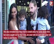 Zoe Saldana and her husband Marco Perego-Saldana love to swim naked together and try to sneak away from alone time whenever they can.