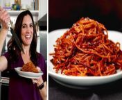 This pasta recipe is *killer*. In this video, Nicole shows you how to make Assassin Spaghetti with a crushed red pepper infused marinara sauce. Unlike other spaghetti dishes, the chili flakes provide the sauce with an extra kick of flavor and heat. Using garlic, olive oil, and tomato puree as the base of the sauce, cook the spaghetti pasta in the sauce until achieving the right texture. Whether it’s for a lazy weeknight or romantic dinner, Assassin’s Spaghetti is sneaky good.