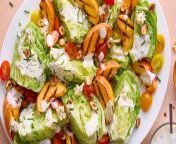 With so much juiciness, peaches, like their friend the tomato, are amazing in all sorts of salads, and this summery spin on a wedge salad is no exception.