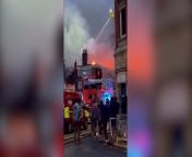 Dozens of firefighters were called to battle a blaze at a historic London pub.Source: @foramzy / PA