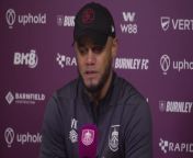Burnley boss Vincent Kompany on the challenge of the forthcoming fixtures as they attempt to avoid relegation, starting with a crucial game against Sheffield United&#60;br/&#62;Burnley, Lancashire, UK