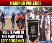Imphal: Tribute paying ceremony held for CRPF Jawan who lost his life in Naranseina, Manipur. Two Central Reserve Police Force (CRPF) personnel lost their lives in an attack by Kuki militants starting from midnight till 2:15 am at Naransena area in Manipur. The personnel are from CRPF&#39;s 128 Battalion deployed at Naransena area in Bishnupur district in the state &#60;br/&#62; &#60;br/&#62;#ManipurCRPF #ManipurViolence #ManipurViolenceNews #ManipurNews #CRPFPersonnelManipurNews #TributeCeremony #CRPFJawans #Martyrdom #ManipurViolence #FallenHeroes #HonoringSacrifice #TributeToBravery #UltimateSacrifice #RespectAndRemembrance&#60;br/&#62;~PR.152~ED.155~GR.121~