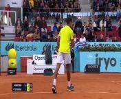 Thiago Monteiro produced the biggest upset in Madrid so far by beating Stefanos Tsitsipas in straight sets
