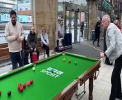 In conversation with snooker legend, Steve Davis, at Sheffield train station