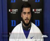 Duke center Jack Wohlabaugh discussed the first day of practice, Duke&#39;s revised schedule that opens with Notre Dame and preparing for the season in the shadow of the pandemic