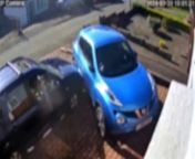 Footage of the alleged ‘joy-riding’ incident shows the ‘crashed’ car lodged next to a parked Nissan Juke before its three occupants get out and run away - watch below.