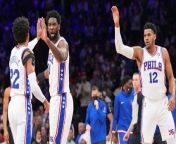 Philadelphia 76ers Lead Late in Game Against the New York Knicks from mouni roy v