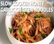 Combine two beloved dinner mainstays with this slow cooked lo mein noodle recipe! In this video, learn how to easily make honey garlic chicken noodles in a slow cooker. This Asian noodle main course has the perfect balance of sweet and savory. The sweetness of the honey pairs perfectly with the umami and aromatic flavors of the soy sauce, garlic, and ginger. With the ease of using a slow cooker, you can set it and forget it until dinnertime!