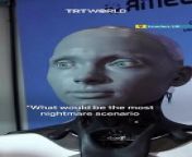 Humanoid robot warns of AI dangers (1) from muslim girl ai