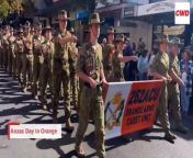 A large crowd gathered along Summer Street on Thursday to watch the Anzac Day March.