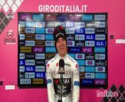 Cian Uijtdebroeks (Team Visma &#124; Lease a Bike) reaction after Stage 8 and back in Maglia Bianco.&#60;br/&#62;&#60;br/&#62;Video : @GirodItalia&#60;br/&#62;&#60;br/&#62;