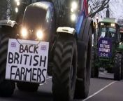 Farmers have been converging on Westminster in tractors to protest against what they say are the increasing difficulties faced by the British farming industry which are leaving the nation’s food security at risk. The campaign groups Save British Farming and Fairness for Farmers of Kent have been taking part in the “go-slow” convoy. Report by Jonesia. Like us on Facebook at http://www.facebook.com/itn and follow us on Twitter at http://twitter.com/itn