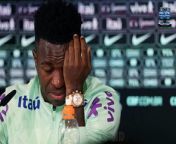 Brazil forward Vinicius Junior broke down in tears as he was asked about the racist abuse he has suffered in Spain.&#60;br/&#62;&#60;br/&#62;The 23-year-old was speaking at Real Madrid’s training ground, Valdebebas, where Brazil had trained ahead of this evening’s friendly against Spain at the Santiago Bernabeu.&#60;br/&#62;&#60;br/&#62;The Madrid star was asked why he thought he was singled out for racist abuse and he said: ‘It’s something very sad that happens in every match of mine. It’s not just me and it’s not just in Spain, it’s all over the world.&#60;br/&#62;&#60;br/&#62;‘I receive a lot of insults while the racist is free; he is not punished. Every day that goes by I feel more and more sad about it. But I struggle because they have picked on me.&#60;br/&#62;&#60;br/&#62;‘I fight so that shortly it won’t happen to anyone else.’&#60;br/&#62;&#60;br/&#62;Vinicius began to cry as he added: ‘Sometimes I have less and less desire to play but I want to keep fighting.’&#60;br/&#62;&#60;br/&#62;Last May the player was racially abused by supporters at Valencia’s Mestalla stadium and the club gave life bans to three of its fans.&#60;br/&#62;&#60;br/&#62;La Liga has reported various incidents of racist abuse aimed at black players in Spain but they have no jurisdiction to take action against clubs or individuals and no one has yet been successfully prosecuted for racist chanting in stadiums.&#60;br/&#62;&#60;br/&#62;Vinicius has also been targeted away from stadiums. Prosecutors have requested four-year prison sentences for individuals arrested last year for hanging an effigy of the player off a bridge in Madrid before a Spanish cup clash with city rivals Atletico.&#60;br/&#62;&#60;br/&#62;Asked if he had considered leaving Spain, Vinicius added: ‘I’ve never thought much about leaving because if I leave here, I am going to give the racists what they want.’&#60;br/&#62;