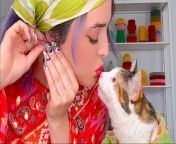 Woman lets her cat pick out her clothes and help redecorate her home
