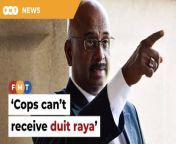 SN Nair, a former senior police officer, says the government general orders and MACC are clear on this.&#60;br/&#62;&#60;br/&#62;&#60;br/&#62;&#60;br/&#62;Read More: &#60;br/&#62;https://www.freemalaysiatoday.com/category/nation/2024/03/30/over-or-under-the-counter-cops-cant-receive-duit-raya-says-lawyer/&#60;br/&#62;&#60;br/&#62;Laporan Lanjut: &#60;br/&#62;https://www.freemalaysiatoday.com/category/bahasa/tempatan/2024/03/30/terbuka-atau-senyap-senyap-polis-tak-boleh-terima-duit-raya-kata-peguam/&#60;br/&#62;&#60;br/&#62;Free Malaysia Today is an independent, bi-lingual news portal with a focus on Malaysian current affairs.&#60;br/&#62;&#60;br/&#62;Subscribe to our channel - http://bit.ly/2Qo08ry&#60;br/&#62;------------------------------------------------------------------------------------------------------------------------------------------------------&#60;br/&#62;Check us out at https://www.freemalaysiatoday.com&#60;br/&#62;Follow FMT on Facebook: https://bit.ly/49JJoo5&#60;br/&#62;Follow FMT on Dailymotion: https://bit.ly/2WGITHM&#60;br/&#62;Follow FMT on X: https://bit.ly/48zARSW &#60;br/&#62;Follow FMT on Instagram: https://bit.ly/48Cq76h&#60;br/&#62;Follow FMT on TikTok : https://bit.ly/3uKuQFp&#60;br/&#62;Follow FMT Berita on TikTok: https://bit.ly/48vpnQG &#60;br/&#62;Follow FMT Telegram - https://bit.ly/42VyzMX&#60;br/&#62;Follow FMT LinkedIn - https://bit.ly/42YytEb&#60;br/&#62;Follow FMT Lifestyle on Instagram: https://bit.ly/42WrsUj&#60;br/&#62;Follow FMT on WhatsApp: https://bit.ly/49GMbxW &#60;br/&#62;------------------------------------------------------------------------------------------------------------------------------------------------------&#60;br/&#62;Download FMT News App:&#60;br/&#62;Google Play – http://bit.ly/2YSuV46&#60;br/&#62;App Store – https://apple.co/2HNH7gZ&#60;br/&#62;Huawei AppGallery - https://bit.ly/2D2OpNP&#60;br/&#62;&#60;br/&#62;#FMTNews #SNNair #AkmalSaleh #DuitRaya